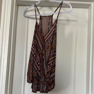 Bohemian Strappy Top with Geometric Pattern